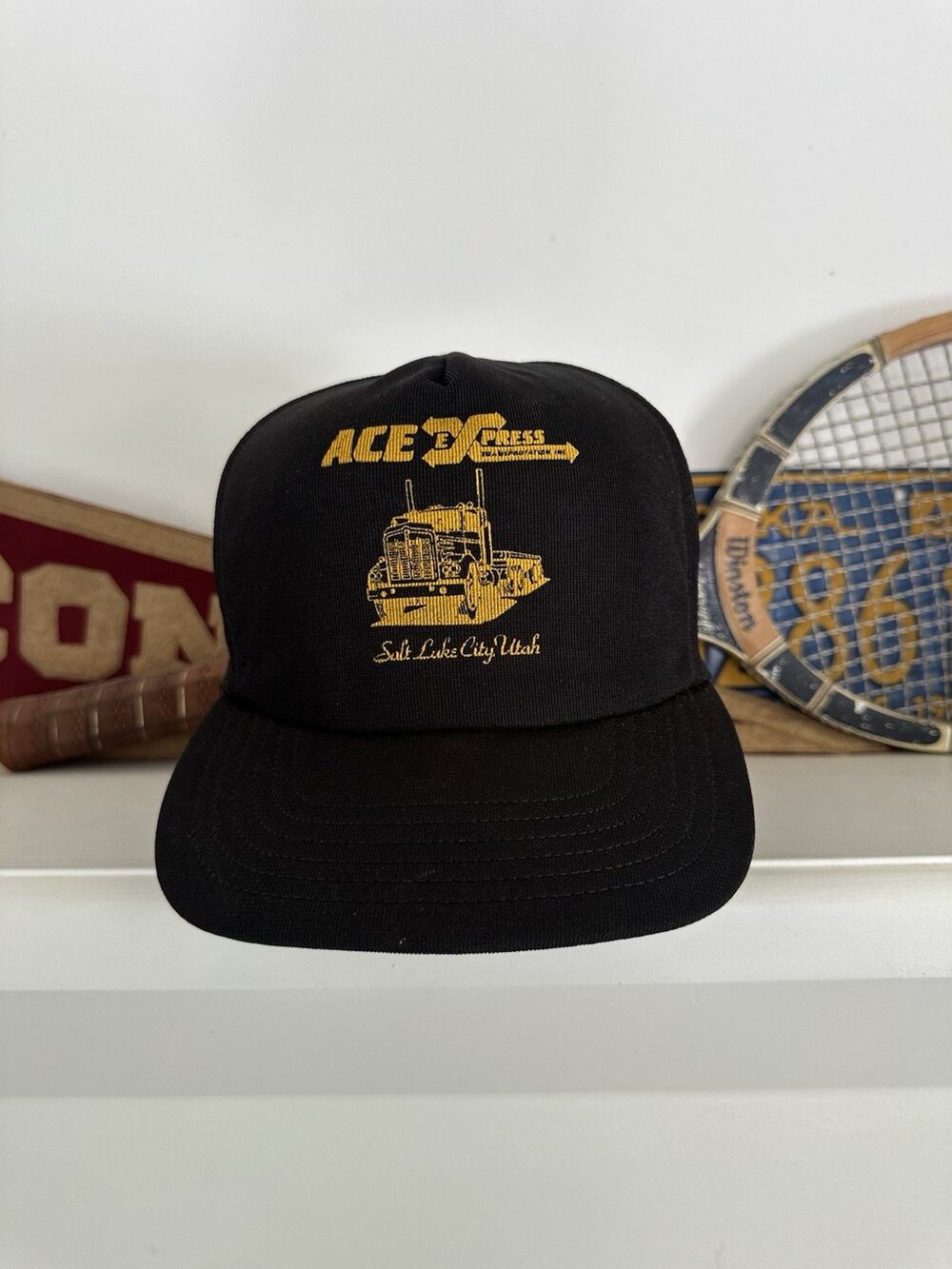Vintage 80s Trucker Hat Ace Express Sal Lake City Utah Snapback